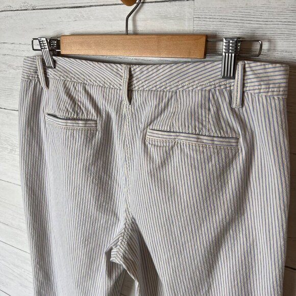 Talbots Pants Womens SZ 8 Relaxed Chino Blue & Beige Pinstripes Coastal Grandma - Picture 13 of 15